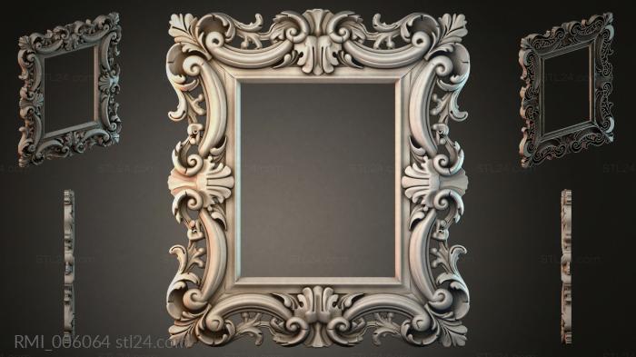 Carved frame with volutes and acanthus 3d STL model