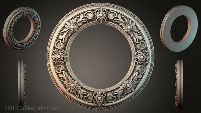 Round ceiling rose with floral pattern 3d STL model