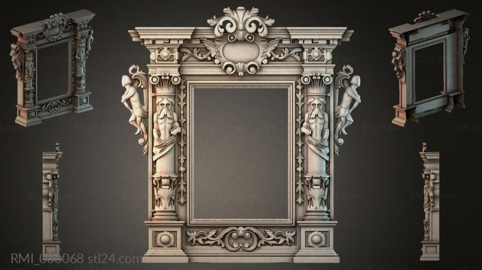 Architraves with caryatids and floral ornaments 3d STL model