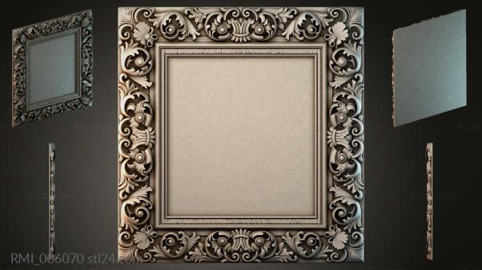 Square frame with scrolls and acanthus leaves 3d STL model
