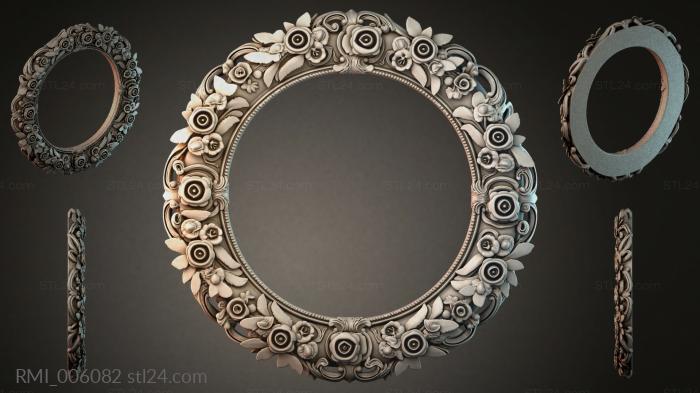 Round frame with floral ornament and rosettes 3d STL model