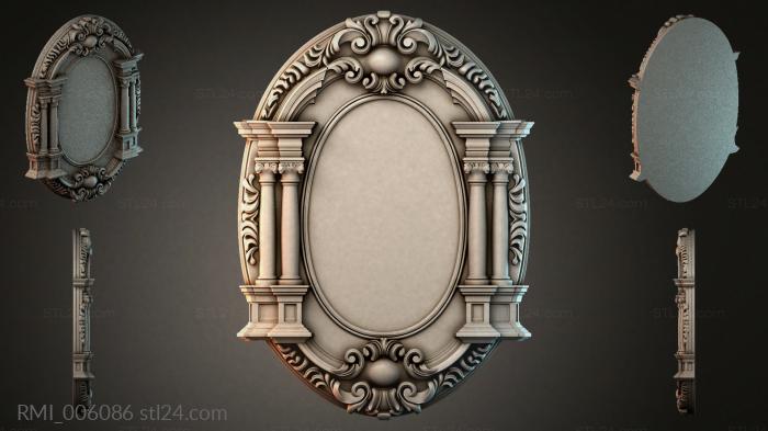 Oval frame with columns and acanthus ornament 3d STL model