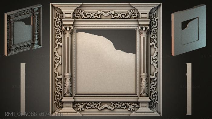 Classic frame with acanthus scrolls and columns 3d STL model