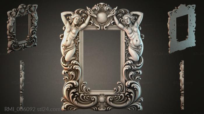 Decorative frame with putti and baroque sphere 3d STL model