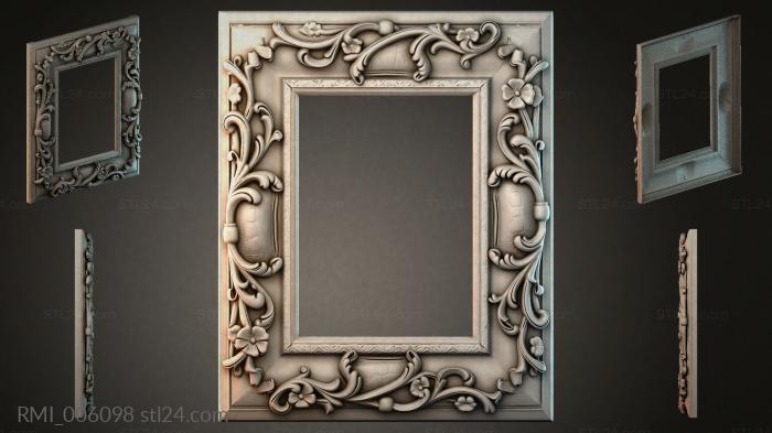 Ornamental frame with swirls and floral elements 3d STL model