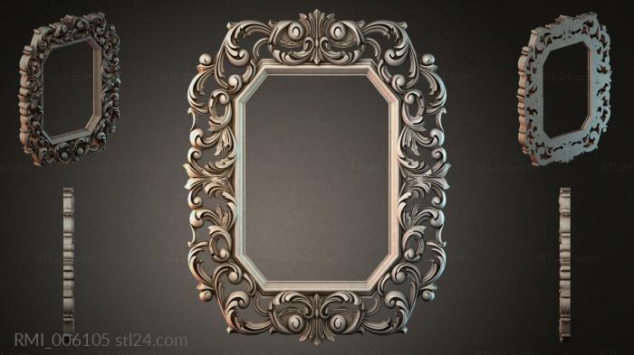 Octagonal frame with acanthus scrolls and ball finials 3d STL model