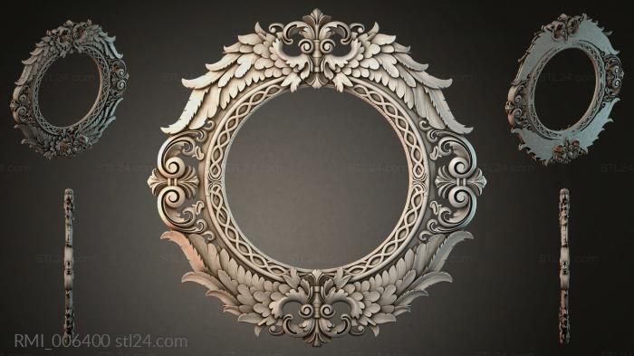 Decorative frames, framing (Set of moldings with scrolls, leaves, and oval frames, RMI_006400) 3D models for cnc