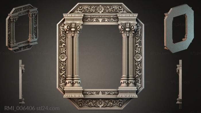 Classic rectangular frame with Corinthian columns and acanthus ornament 3d STL model