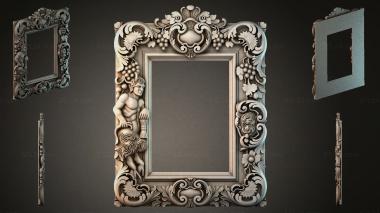 Decorative frames, framing Baroque frame with putto and grapes 3d model