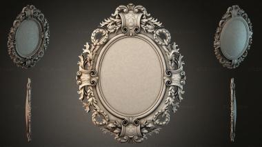 Decorative frames, framing Oval frame with volutes and floral ornament 3d model