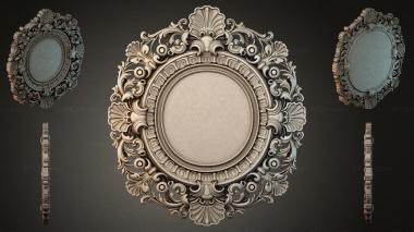 Decorative frames, framing Baroque oval frame with scrolls and shells 3d model