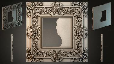 Decorative frames, framing Ornamental frame with a profile of a male head in a classic style 3d model