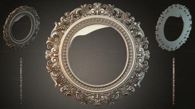 Decorative frames, framing Round frame with acanthus leaves and volutes 3d model