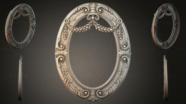 Decorative frames, framing Oval frame with volutes and garlands 3d model