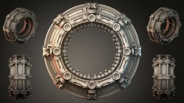 Decorative frames, framing Round decorative frame with carved scrolls and classic rosettes 3d model