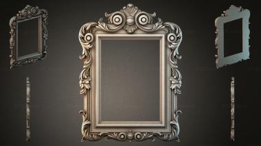 Decorative frames, framing Mirror frame with swirls and rosettes 3d model