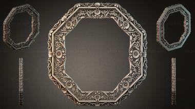Decorative frames, framing Octagonal ornamental baguette with floral rosettes 3d model