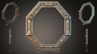 Decorative frames, framing Octagonal frame with columns and acanthus ornament 3d model