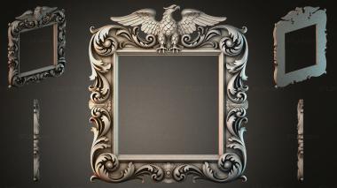 Decorative frames, framing Photo frame with eagle and acanthus for CNC 3d model