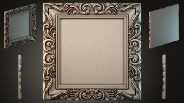 Decorative frames, framing Rectangular frame with curls and spirals 3d model