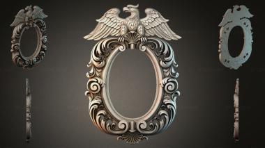 Decorative frames, framing Oval frame with eagle and volutes 3d model
