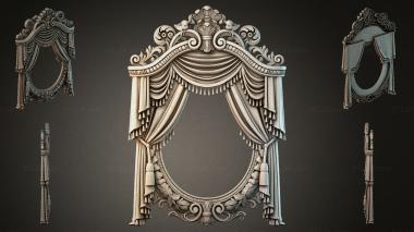 Decorative frames, framing Theatre portal with lambrequin and tassels 3d model