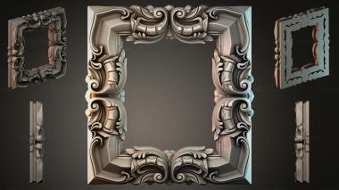 Decorative frames, framing Ornamental frame with acanthus and volutes 3d model