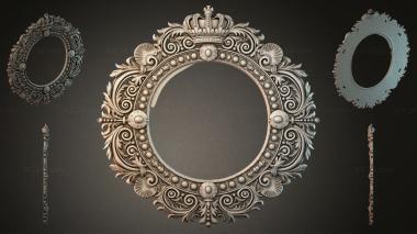 Decorative frames, framing Royal Round Baguette with Scrolls and Pearls 3d model
