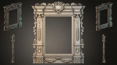 Decorative frames, framing Classic mirror portal with scrolls and columns 3d model