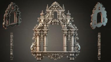 Decorative frames, framing Arched portal with columns and scrolls 3d model