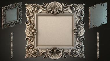 Decorative frames, framing Ornate Picture Frame with Shell and Scroll Molding 3d model