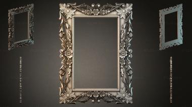 Decorative frames, framing Mirror frame with floral carvings and swirls 3d model