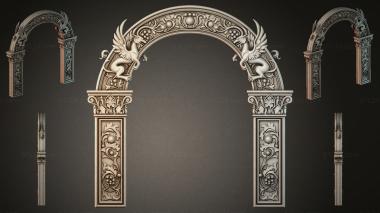 Decorative frames, framing Architectural arch with winged putti and pilasters 3d model