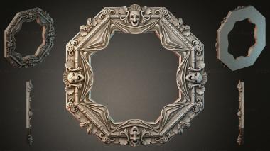 Decorative frames, framing Octagonal frame with mascarons and foliate ornament 3d model
