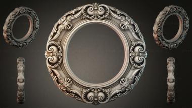 Decorative frames, framing Round frame with acanthus scrolls and columns 3d model