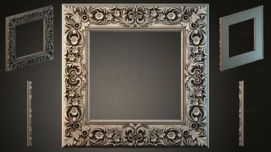 Decorative frames, framing Ornamental frame with acanthus scrolls and floral medallions 3d model