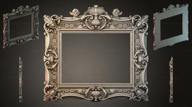Decorative frames, framing Ornamental frame with angels and scrolls 3d model