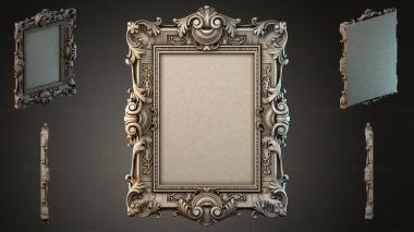 Decorative frames, framing Decorative frame with volutes and floral ornaments 3d model