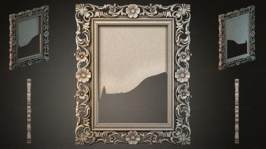 Decorative frames, framing Ornamental frame with floral decor and side pilasters 3d model