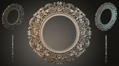 Decorative frames, framing Round frame with rosettes and scrolls for CNC 3d model