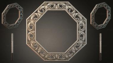 Decorative frames, framing Octagonal frame with volutes and spiral patterns 3d model