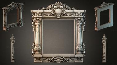 Decorative frames, framing Classic frame with columns and cartouche 3d model
