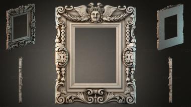 Decorative frames, framing Classic frame with winged angel and scrolls 3d model