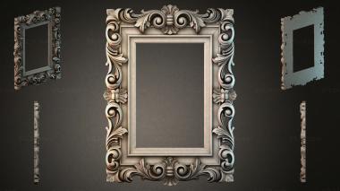 Decorative frames, framing Carved frame with scrolls and palmettes for a mirror or painting 3d model