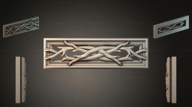 Decorative frames, framing Skirting board with intertwined floral ornament 3d model