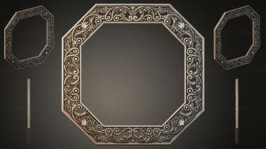 Decorative frames, framing Octagonal frame with volute scrolls and rosettes 3d model