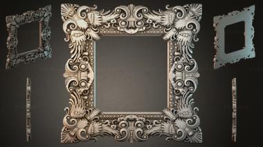 Decorative frames, framing Decorative frame with wings and curls 3d model