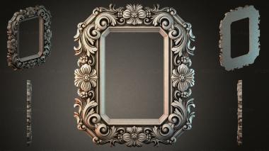 Decorative frames, framing Ornamental frame with scrolls and floral elements 3d model