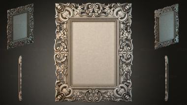 Decorative frames, framing Ornamental frame with scrolls, floral motifs and mascarons 3d model