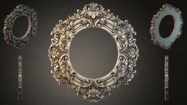 Decorative frames, framing Oval frame with swirls and floral patterns 3d model